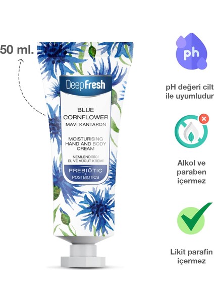 El ve Vücut Kremi Prebiyotik Nemlendirici Mavi Kantaron 50 ml fiyatları