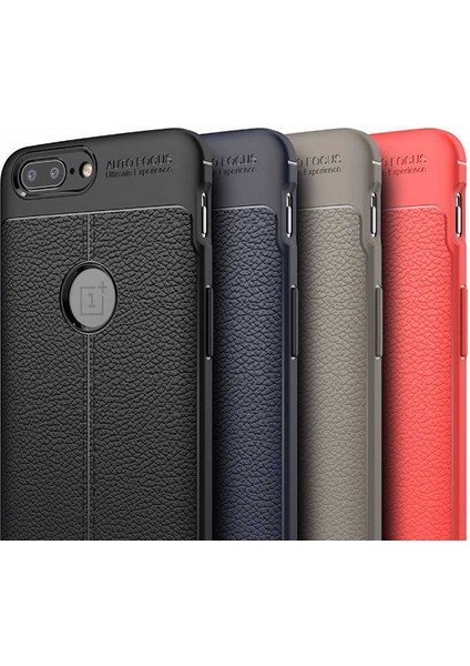 One Plus 5 Uyumlu Darbeye Dayanıklı Deri Dikişli Armor Serisi Kamera Korumalı Kılıf
