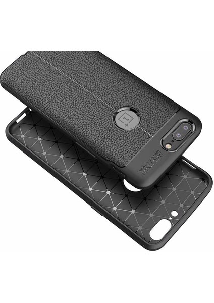 One Plus 5 Uyumlu Darbeye Dayanıklı Deri Dikişli Armor Serisi Kamera Korumalı Kılıf