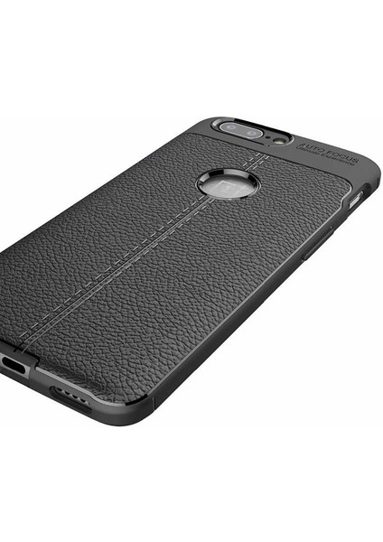 One Plus 5 Uyumlu Darbeye Dayanıklı Deri Dikişli Armor Serisi Kamera Korumalı Kılıf