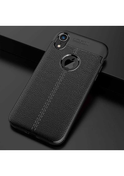Apple iPhone Xr 6.1 Uyumlu Darbeye Dayanıklı Deri Dikişli Armor Serisi Kamera Korumalı Kılıf