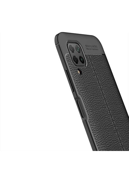 Huawei P40 Lite Uyumlu Darbeye Dayanıklı Deri Dikişli Armor Serisi Kamera Korumalı Kılıf