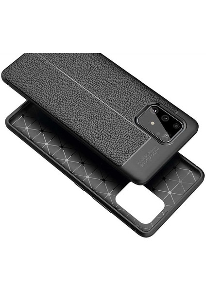 Galaxy A91 (S10 Lite) Uyumlu Darbeye Dayanıklı Deri Dikişli Armor Serisi Kamera Korumalı Kılıf modelleri