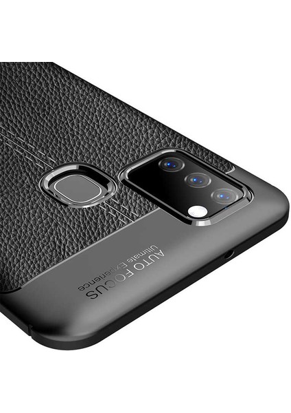 Galaxy A21S Uyumlu Darbeye Dayanıklı Deri Dikişli Armor Serisi Kamera Korumalı Kılıf