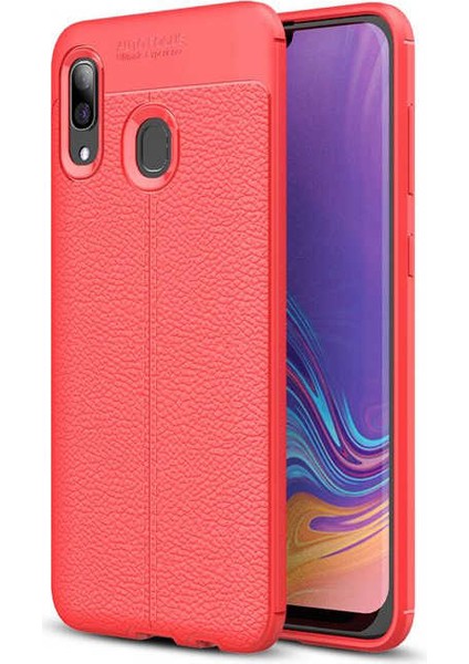 Galaxy A30 Uyumlu Darbeye Dayanıklı Deri Dikişli Armor Serisi Kamera Korumalı Kılıf