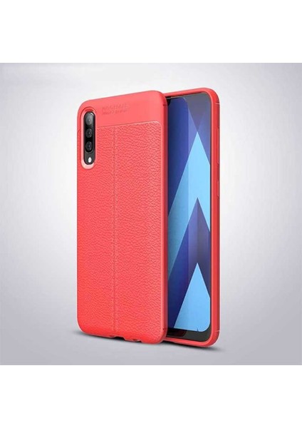 Galaxy A70 Uyumlu Darbeye Dayanıklı Deri Dikişli Armor Serisi Kamera Korumalı Kılıf