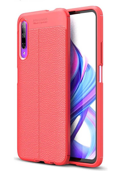 Huawei P Smart Pro 2019 Uyumlu Darbeye Dayanıklı Deri Dikişli Armor Serisi Kamera Korumalı Kılıf