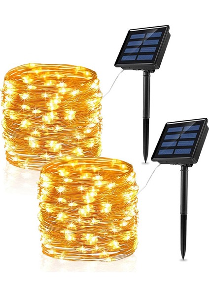 Güneş LED Işık Açık Bahçe Su Geçirmez Peri Garland Dize Işıklar Noel Partisi (Yurt Dışından)