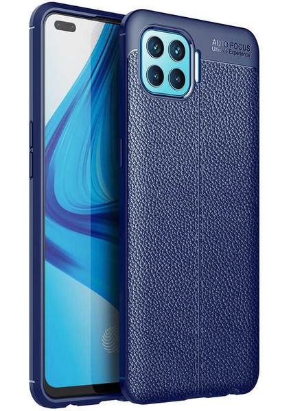 Oppo Reno 4 Lite Uyumlu Darbeye Dayanıklı Deri Dikişli Armor Serisi Kamera Korumalı Kılıf