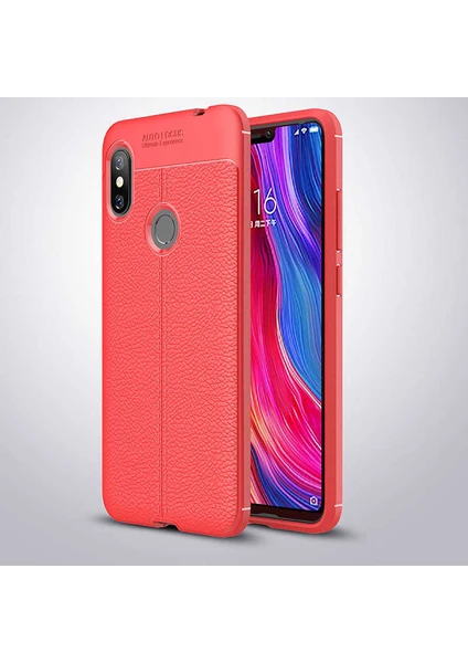 Kip GSM Xiaomi Redmi Note 6 Pro Uyumlu Darbeye Dayanıklı Deri Dikişli Armor Serisi Kamera Korumalı Kılıf