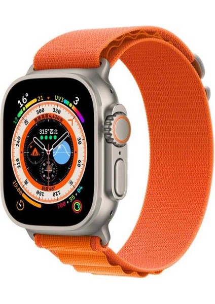 Apple Watch 6/SE/5/4 Hasır Kordon KRD-74 40mm Turuncu