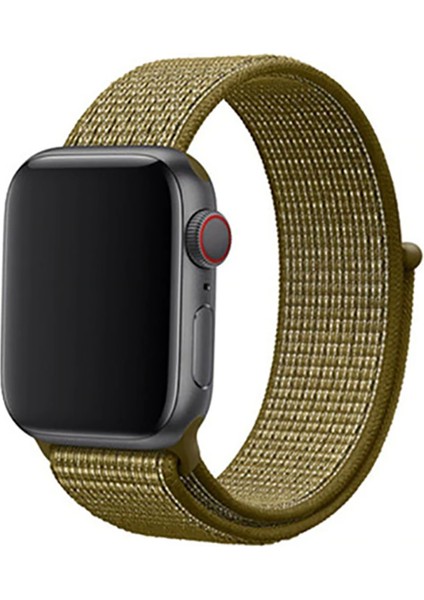 Apple Watch Ultra Kordon Hasır Strap Kayış 49mm KRD-03 Olive Flak