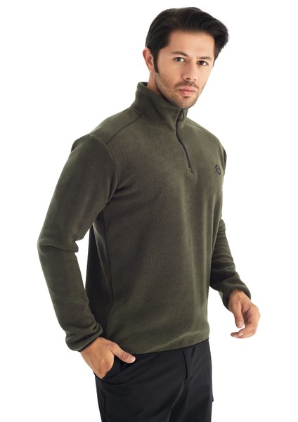 Yarım Fermuarlı - Erkek Haki Spor Polar - 6036-04 modelleri