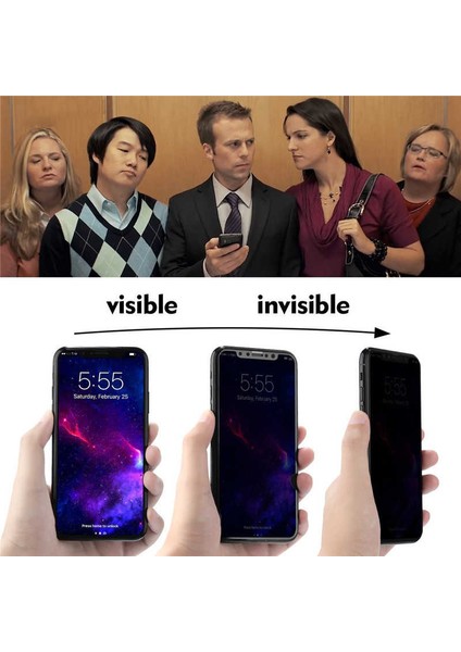 Apple iPhone Xr 6.1 5d Privacy Cam Ekran Koruyucu - Siyah