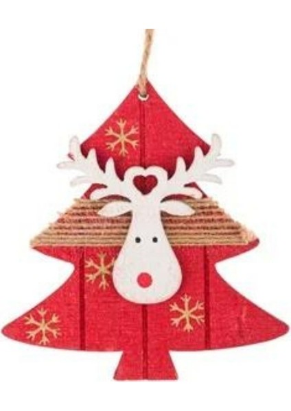 Yılbaşı Çam Ağacı Geyik Şekilli Dekor Süs 10 cm 1 Adet