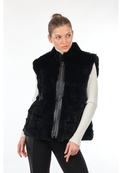 Oversize Suni Kürk Kadın Kaban Yelek - Kışlık fiyatları