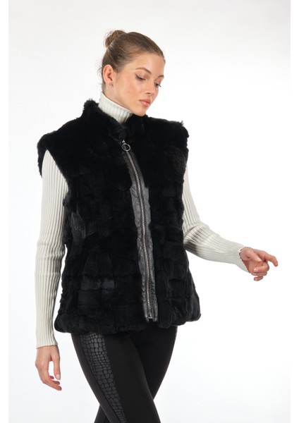 Oversize Suni Kürk Kadın Kaban Yelek - Kışlık fırsatları