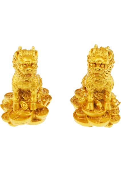 Two Lion Heykel Sanat Dekorasyon Aslan Heykel Feng Shui Sanat El Sanatları