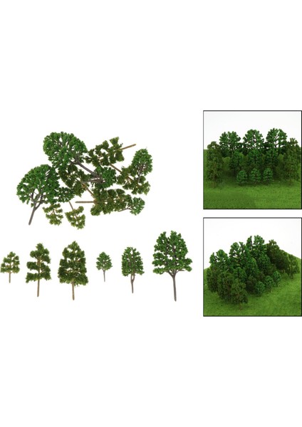 1 Takım / 18 Adet Model Ağaçları Düzeni Tren Demiryolu Diorama Peyzaj Manzara Aksesuar modelleri