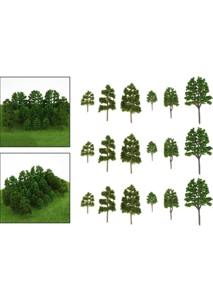 1 Takım / 18 Adet Model Ağaçları Düzeni Tren Demiryolu Diorama Peyzaj Manzara Aksesuar fırsatları