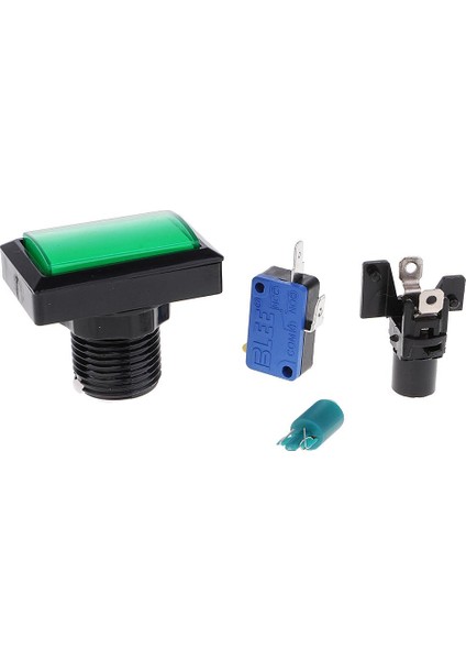 Arcade Oyunları LED Işıklı ve Microswitch ile Push Düğmesi -Rectangle Green fiyatları