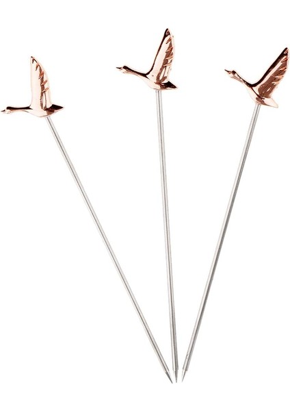 3pcs Martini, Paslanmaz Çelik Meyve Kokteyl Seçimleri Bar Cafe Aracı #1 Gül Altın