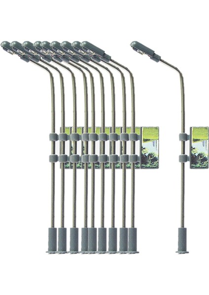 10 Adet Tren Manzarası LED Işık Peyzajı Demiryolu Lampost/tt/n Ölçek 1: 100(Yurt Dışından)