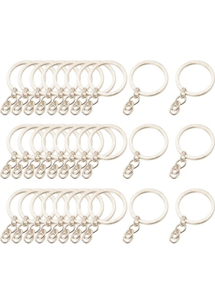 30X Keying Anahtar Zincirler Bulguları Bölünmüş Aksesuarlar 25MM_ White K