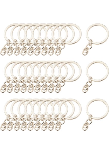 30X Keying Anahtar Zincirler Bulguları Bölünmüş Aksesuarlar 25MM_ White K fiyatları