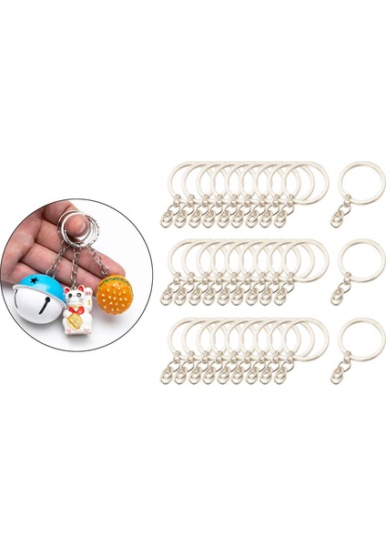30X Keying Anahtar Zincirler Bulguları Bölünmüş Aksesuarlar 25MM_ White K fırsatları