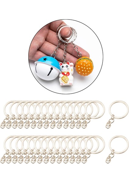 30X Keying Anahtar Zincirler Bulguları Bölünmüş Aksesuarlar 25MM_ White K indirimleri