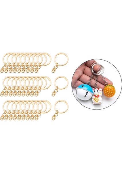 30X Keyasyon Anahtar Zincirleri Bulgular Bölünmüş 4 Bağlantı 25MM_ROSE Altın modelleri