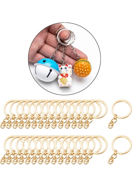 30X Keyasyon Anahtar Zincirleri Bulgular Bölünmüş 4 Bağlantı 25MM_ROSE Altın indirimleri