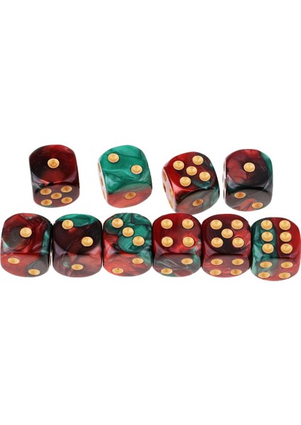 Magideal 10PCS, (6 Taraflı), 16MM, D6 Yeşil(Yurt Dışından)