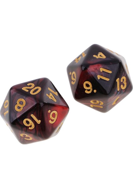 10 Adet 20 Taraflı D20 Kırmızı/mavi Için Polyhedral