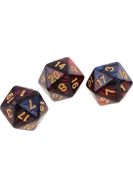 10 Adet 20 Taraflı D20 Kırmızı/mavi Için Polyhedral