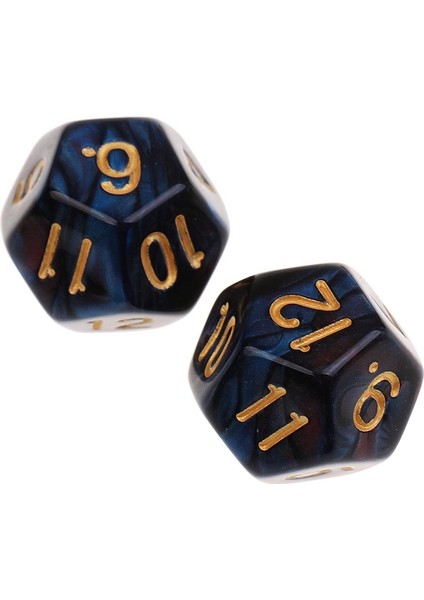 10 Adet 12 Taraflı D12 ​​kırmızı Mavi Için Polyhedral