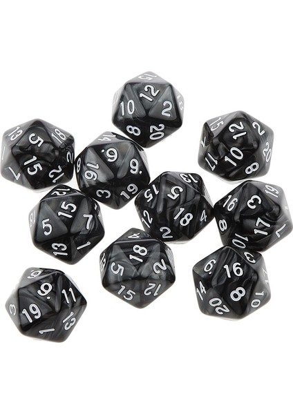 SET/10PCS Siyah Yirmi Taraflı Rpg Roleplay Oyunu