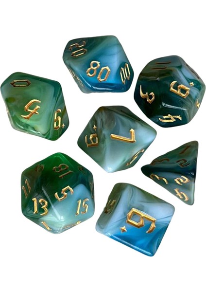 Dnd Rpg Mtg B Için 7 Pollihedral Parti Tedarik Seti D8 D10 D12 D20