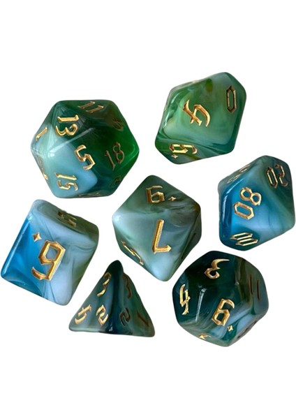 Dnd Rpg Mtg B Için 7 Pollihedral Parti Tedarik Seti D8 D10 D12 D20