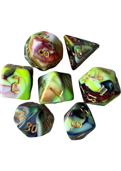 Dnd Rpg Mtg C Için 7 Polihedral Parti Tedarik Seti D8 D10 D12 D20