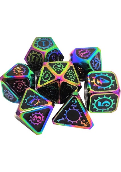 Ejderha Ölçekleri Için 7x Polyhedral Metal Rpg Masa Oyunları 18