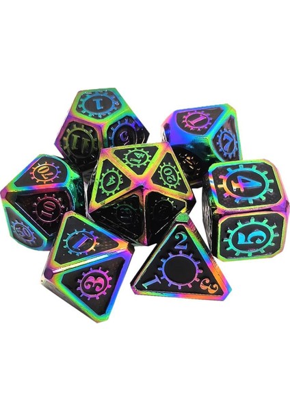 Ejderha Ölçekleri Için 7x Polyhedral Metal Rpg Masa Oyunları 18