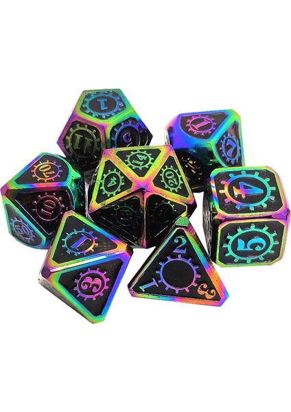 Ejderha Ölçekleri Için 7x Polyhedral Metal Rpg Masa Oyunları 18