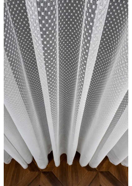 Taç Puantiyeli Kullanıma Hazır 1/2 Seyrek Pile Tül Perde Tek Kanat - Ekru 100 x 260 cm modelleri