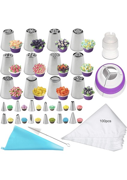 Rus Çiçek Buzlanma Boru Nozulları Tatlı Dükkanı Mutfak Kahve Dükkanı İçin Set 22 x 17 x 4.5 cm. (Yurt Dışından)
