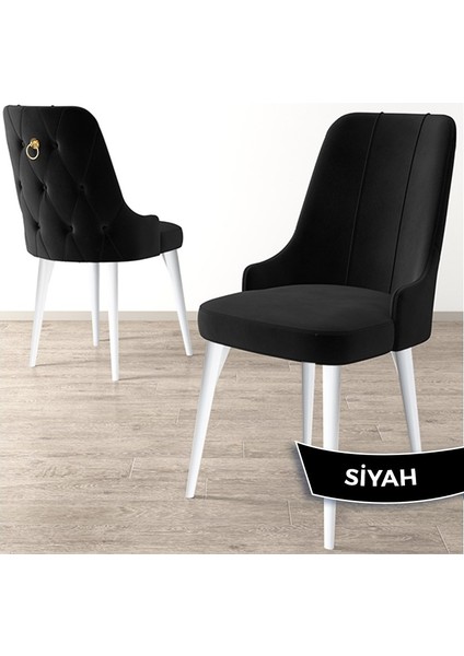 Concept Nex Serisi, Beyaz 80 x 132 cm Mdf Mutfak Masasıtakımı Metal Iskelet, 4 Sandalye Gold Halka fırsatları