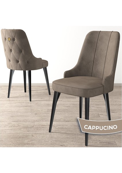 Concept Nex Serisi, Siyah Mermer 80 x 132 cm Mdf Mutfak Masası Takımı Metal Iskelet, 6 Sandalye Gold Halka fırsatları
