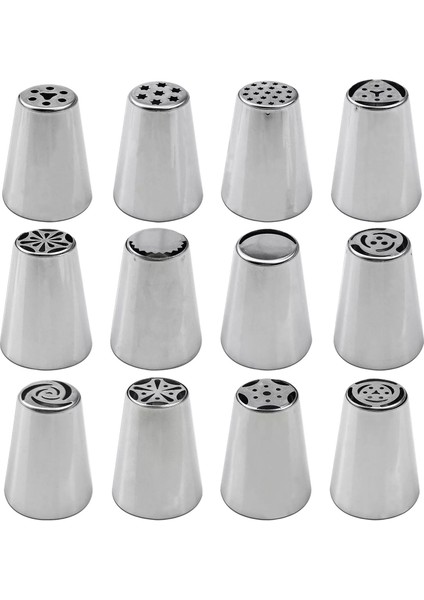 Rus Boru Ipuçları Dıy Boru Ipuçları Set Kek Dekorasyon Malzemeleri Cupcake İçin 12 Adet (Yurt Dışından)