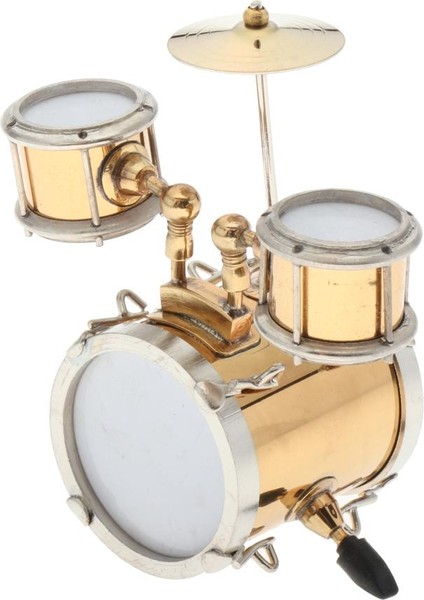 1/12 Bebek Için Bebek Evi Müzik Enstrümanı Metal Davul Seti Modeli (Yurt Dışından)